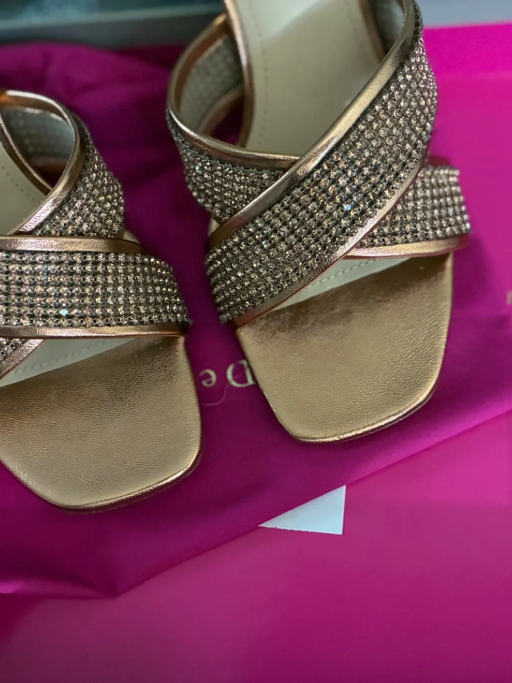Dee Ocleppo Crystal Embellished Leather Sandals